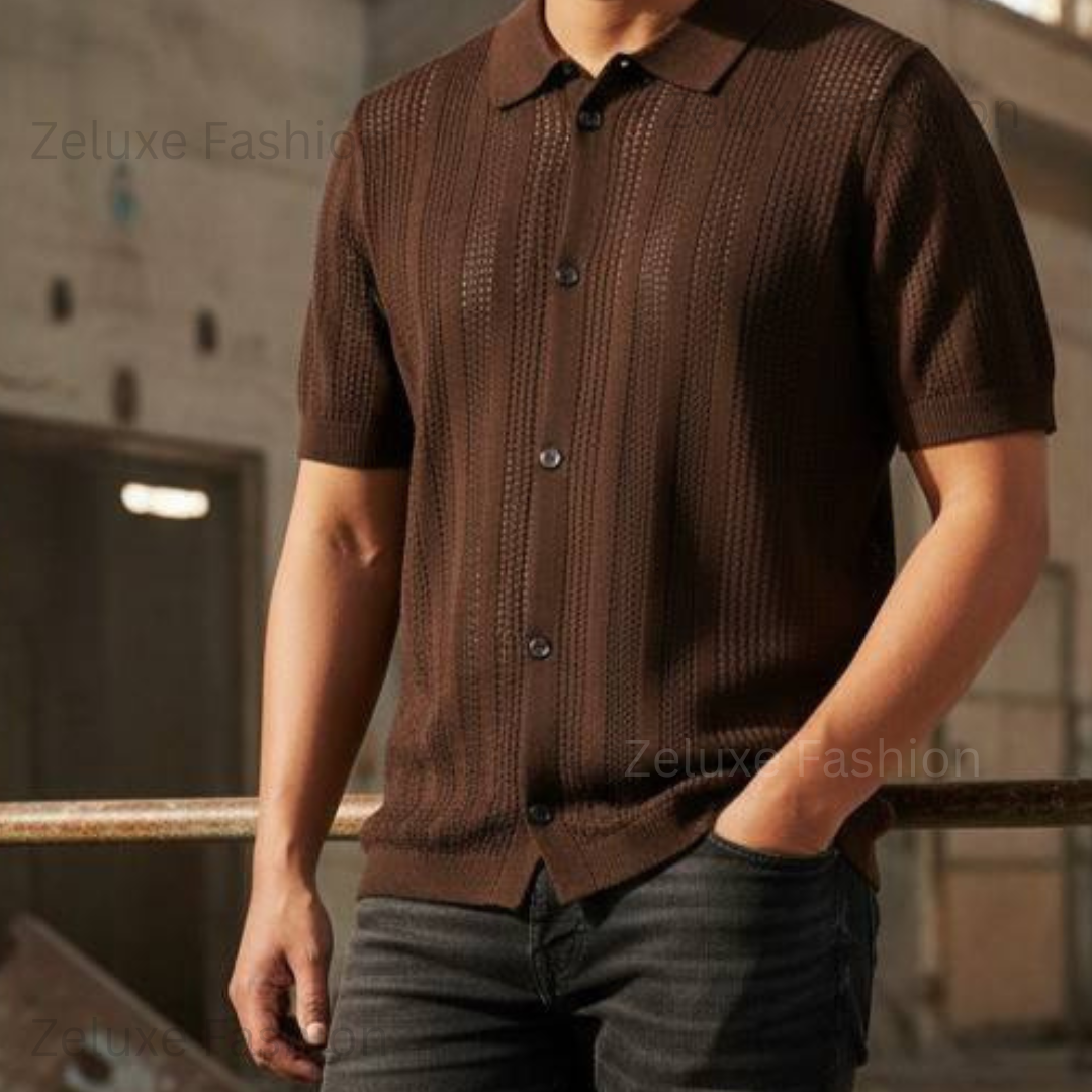 Korean Net Half Shirt (Chocolate)