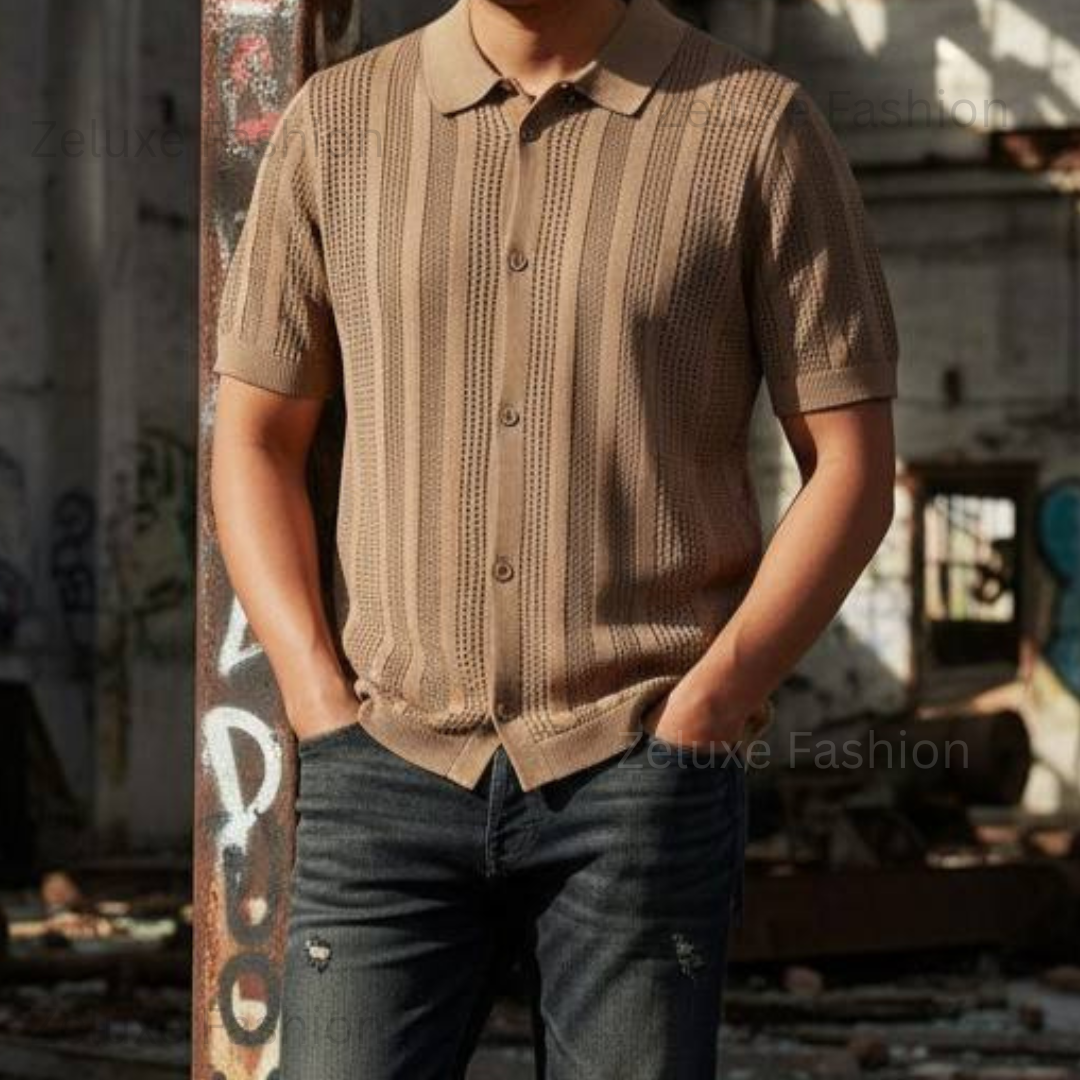 Korean Net Half Shirt (Biscuit)