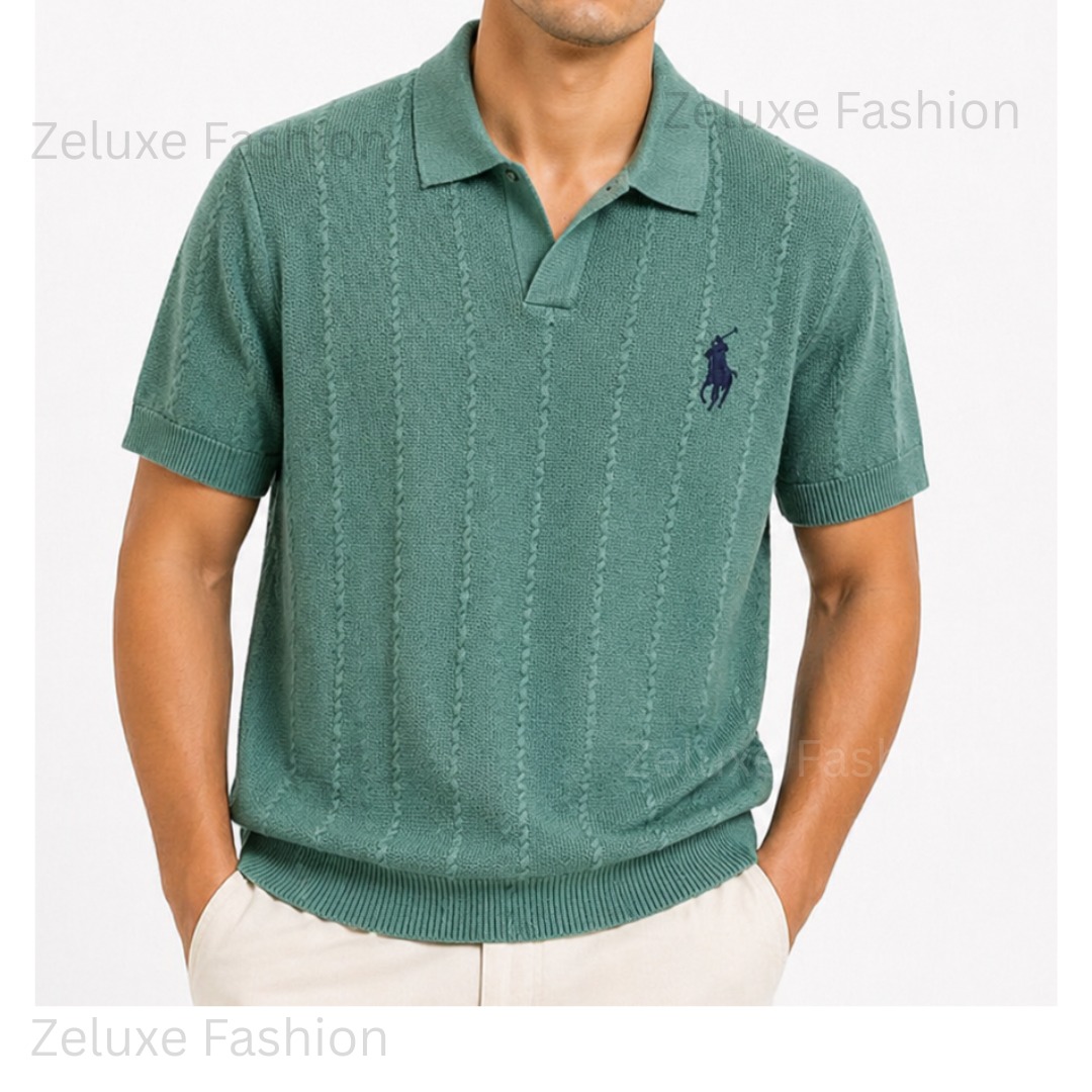 Ralph Lauren Cable Knit Polo (Green)