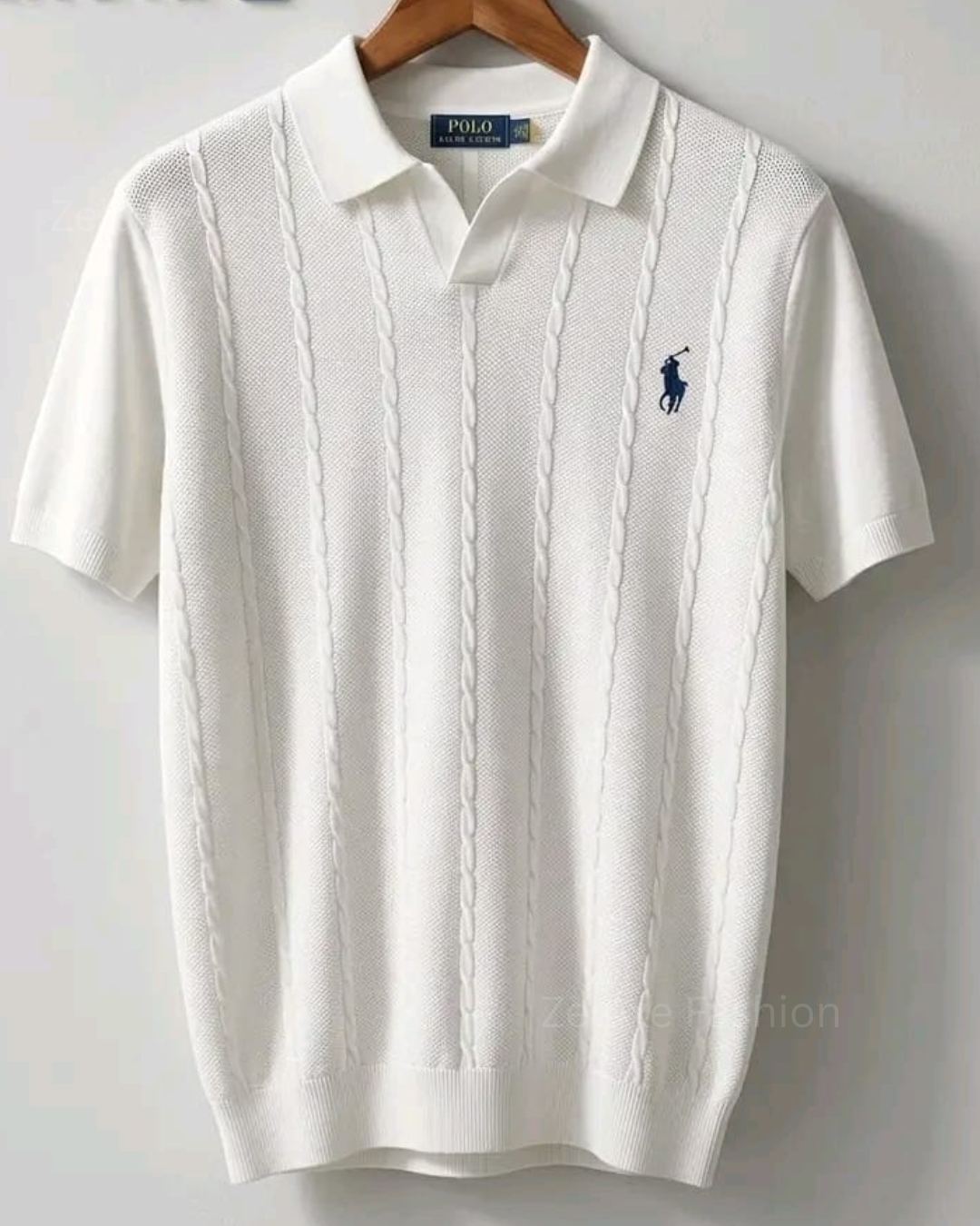 Ralph Lauren Cable Knit Polo (White)